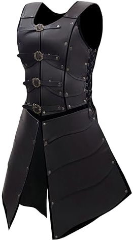 Deluxe Mittelalter Brustpanzer Wikinger Krieger Verstellbare Leder Rüstung Brustplatte Kostüm für LARP Party Halloween Cosplay, Damen Armor schwarz, Einheitsgröße