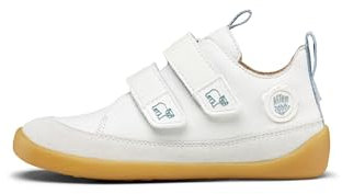 Affenzahn Barfußschuh Leder Buddy mit Klettverschluss, weich, rutschfest, für Jungen und Mädchen in Größe 21-32 Polarbär - Weiß