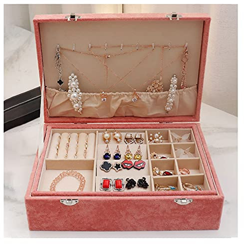 MUSUMI Schmuckschatulle, Samtarmband, Geschenkbox, Schmuckdisplay, Armband, Armreif, Schmuckschatulle, Samt-Innenmasche mit Schloss, rosa Schmuckschatullen