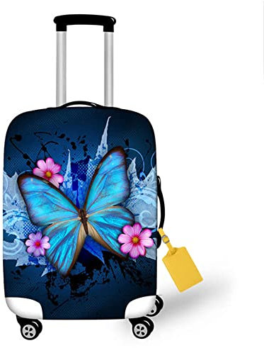 FANSU Housse de Valise Elastique Housse de Protection pour Bagage en Spandex Lavable à imprimé de Animal Cabine Luggage Trolley Case Cover avec Fermeture éclair (M (21-25 Valise),Papillon)