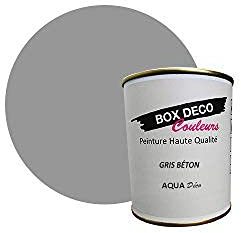 BOX DECO COULEURS Peinture murale acrylique aspect satin Aqua Déco - 750ml, Gris Béton