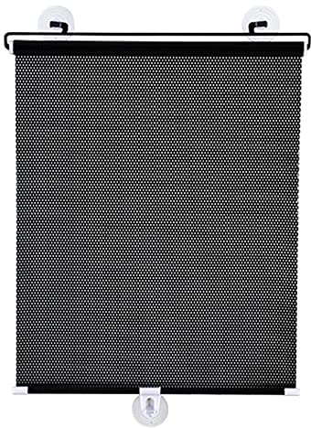 Einziehbar Auto Sonnenrollo Flexibler Sonnenschutz Auto, Seitenscheibe PVC Faltbarer Sonnenschutzrollo Heckscheibe Rollo Lichtdurchlässig, Inkl. 3 Saugnäpfen (45x125cm (17.7x49.2in))