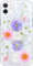 Abbery Designed for iPhone 11 Pressed Flower Case, Cute Bling Glitter Sparkle Clear with Design Soft Silicone TPU Rubber Dried Real Floral Aesthetic Case for Women Girls (Glitter Flower)