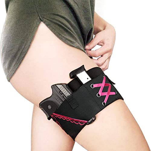 Oberschenkelholster für Frauen, verstellbares taktisches Sexy Lady-Bein-Pistolenholster, verdecktes Trage-Pistolenholster, passend für PT-22. 22 KaliberTCP. 380, P238, RugerLCP (Rosa)