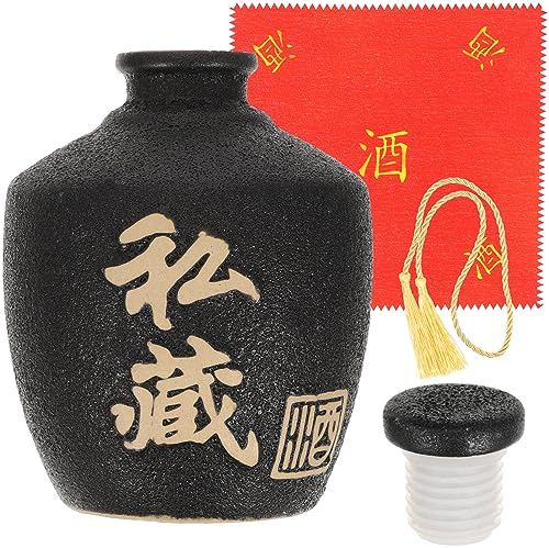 UPKOCH Pot De Vin Pots à Saké Traditionnels De Saké Contenant Scellé Dalcool Pot à Vin En Terre Cuite Bouteilles De Baijiu Vintage Calice Faïence Fermenteur Céramique