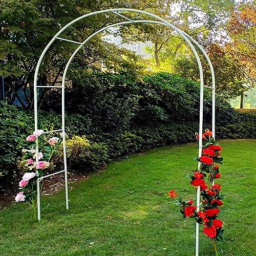 GueTTO Rosenbogen Aus Edelstahl, Gartenbogen Aus Metall, Garten Torbogen Rankgitter Rosenhilfe, Wetterbeständig Rankhilfe Spalier, Rosenbogen Rankhilfe Gartenbogen,W180cm x H220cm