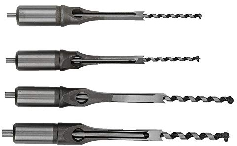 4Pcs Square Hole Drill Bits Square Hole Drill Woodworker Mortising Chisel Set Wood Drilling Tools Set 6‑9.5mm