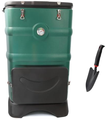 Insulated Compost Bin with Ventilation System - Quickly Composting All Year Round,A Reservoir at The Bottom Design to Collect The Leachat (Green)