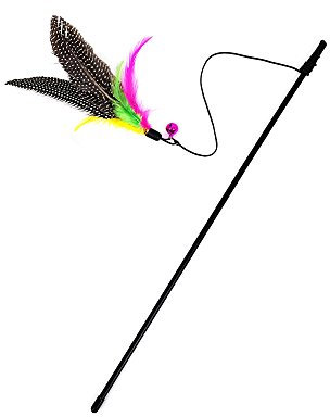 Jouet pour chat - Boule avec cloche et baguette magique interactive - Multicolore - Taille unique