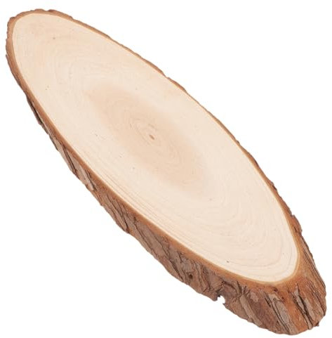SEWACC Nature Unfinished Wood Slices Tables Centerpieces 12 Inches Wooden Circle Wood Slabs Oval Cutout Basswood for Wedding Tree Trunk Decor DIY Painting Crafts Plaque