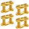 Pack of 4 Connectors for Motorcycle Pocket Bike Chain Pocket Bicycle Cross Gold Master Roller Quick Release Split Drive Link Replacement for 50cc 70cc 90cc 110cc 125cc ATV Quad 4 Wheeler, #420