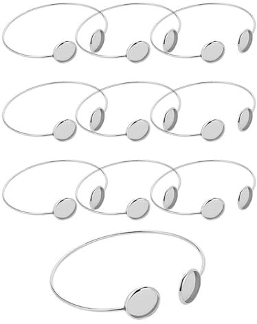 HSIXHAF 10 pcs Armband Lünette Tablett Lünette Cabochon Set Blank Manschetten Cabochon Rohlinge Tablett Blank Armbänder für DIY Basteln Cabochons Armband Schmuck
