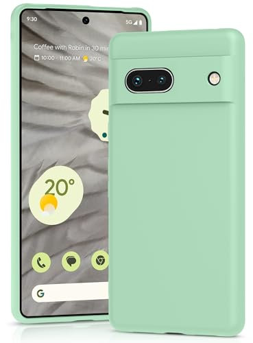 YATWIN Cover per Google Pixel 7A, Custodia in Silicone Morbido con Tagli di Precisione per Fotocamera, Design Ultra Sottile, Protezione 360° con Bordi Rialzati, ‌Ciano Chiaro‌