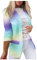 Blazer - Giacca da donna elegante rosa Blazer rosa Tie-Dye Gradient Blazer a maniche lunghe da ufficio, casual, cardigan sportivo Jack Trench coat per il tempo libero, Lilla, M