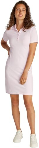 Tommy Hilfiger Damen Polokleid 1985 Slim Pique Slim Fit, Rosa (Light Pink), L
