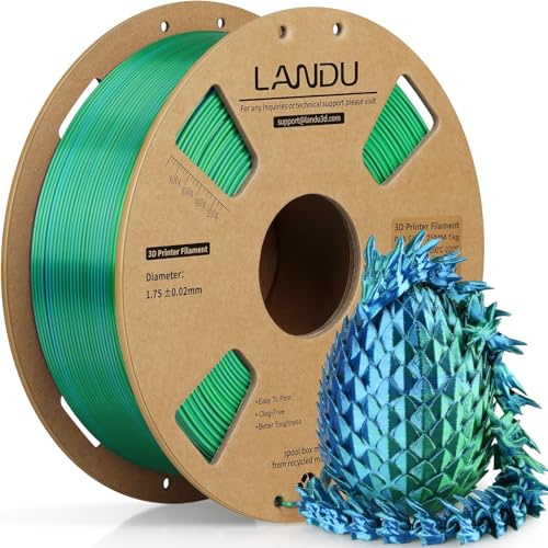 LANDU Silk Dual Color PLA Filament 1.75mm 3D Drucker Filament Coextrusion Filament PLA 1kg Multiple Color PLA Filament Maßgenauigkeit +/- 0.02 mm,1KG Spool (2.2lbs) Blau Grün