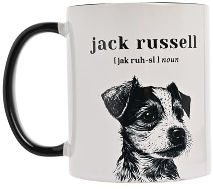 Widdop & Co. - Best of Breed - Black/White Ceramic Mug Cup - Jack Russell. Coffee & Tea Gifting & Homeware for Animal, Dog & Pet Lovers. 11oz / 310ml.