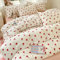 Covebett Duvet Cover Foral Single White Red Rose Flower Botanical Washed Microfiber Bedding Set Romantic Women Quilt Cover 135x200 Zipper Closure and 1 Pillowcase 50x75cm