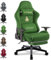 Vittanly Gaming Stuhl, Luxuriöser Wildlederimitat Gaming Chair Bürostuhl, Ergonomischer Schreibtischstuhl mit Fußstütze Kopfstütze und Lendenkissen, 3D Armlehnen, 90-155° Rückenlehne, Grün
