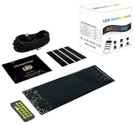 Trredrins Flexibler LED-Bildschirm für Auto, Werbebildschirm, App, Bluetooth, Smart-Bildschirm, Fenster, Farbkopf voll