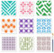 MAYJOYDIY 9 Stil Geometrische Schablonen 15 × 15cm Ziegel Waben Kunstschablone Für Bastelarbeiten Blumen Und Stern Malvorlagen Mit Pinsel Für Boden Wand Fliesen Stoff Und Möbeldekoration