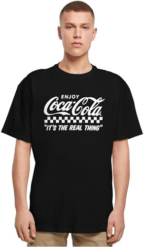 Merchcode Men's MC1058-Coca Cola Enjoy Coke Oversize Tee T-Shirt, Black, XL