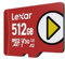 Lexar Play Micro SD Card 512GB, microSDXC UHS-I Card, up to 205MB/s read, 140MB/s write, Class 10, U3, V30, A2, 4K Video, High-Speed Memory Card for Switch/Portable Gaming Devices/Smartphones