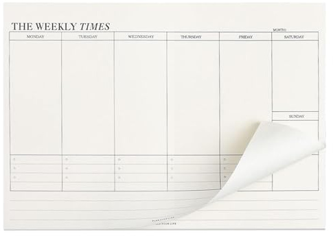 MEISO 60 Hojas Planificador Semanal 24.5x17.5 cm, Weekly Planner Rasgable, Planner Organizador Semanal sin Fecha, Weekly Agendas, To Do List Sobremesa para Oficina y Hogar