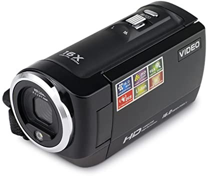 AUBEST Videocamera, Camcorder Video Camera HD Video Camera 2.7 inch LCD. Screen 16x Zoom Digital Anti-Shake Mini Camcorder Camara Digital Professional(with 16GB SD Card,Noir)