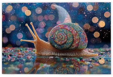 Puzzle 2000 Teile Erwachsene, Schnecken Puzzle 2000 Teile mit Geschenkbox, Holzpuzzle Erwachsene mit Naturholz, Geschenke für Frauen, Geschenke für Männer, Groß Holzpuzzle für Wanddeko Wohnzimmer, W-3