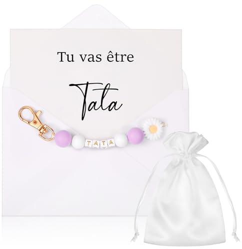 Hestya Cadeau Annonce Grossesse Tata Mamie Demande Marraine Témoin Tu Vas Être Tata Veux-Tu Être Ma Marraine Porte-Clés Carte Annonce avec Enveloppe Cadeau Grossesse pour Baptême Confirmation