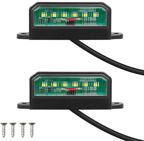 Yinaolan 2 x LED Kennzeichenleuchten Kaltes Weiß Hinten 12~24V Wasserdicht für Auto Anhänger LKW Wohnwagen Boot Fahrzeug