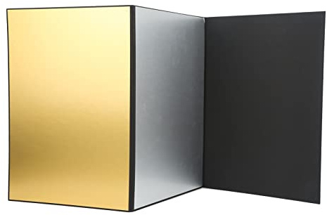 Diyeeni 3 i 1 Fotografireflektor Kartong, A3 Vikbar Ljusreflektor, Ljusspridare Fotograferingstillbehör - Svart, Silver och Guld - för Studio Utomhusbelysning