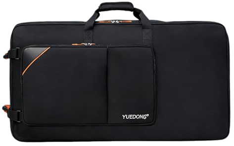 LeeQinersw Rollbarer DJ-Koffer mit Gurt, gepolsterter Innenausstattung, Organizer und Rollen – ideal für Auftritte, Bühnenshows und, 73 Cm X 47 Cm X 12