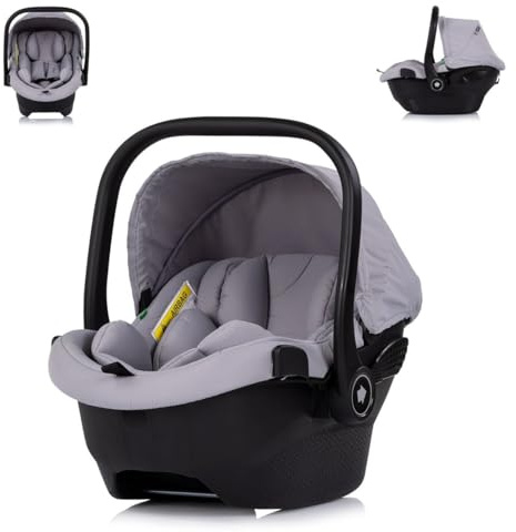 Chipolino Babyschale Pearl i-Size (40-85cm) Sonnendach 3-Punkt-Gurt Kopfstütze grau