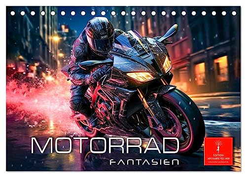 Motorrad Fantasien (Tischkalender 2026 DIN A5 quer), CALVENDO Monatskalender: Motorrad Fantasien - zweirädrige Wunder-Meisterwerke (CALVENDO Mobilitaet)