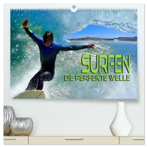 Surfen - die perfekte Welle (hochwertiger Premium Wandkalender 2026 DIN A2 quer), Kunstdruck in Hochglanz: Atemberaubende Bilder aus der Welt des Surfsports (CALVENDO Sport)