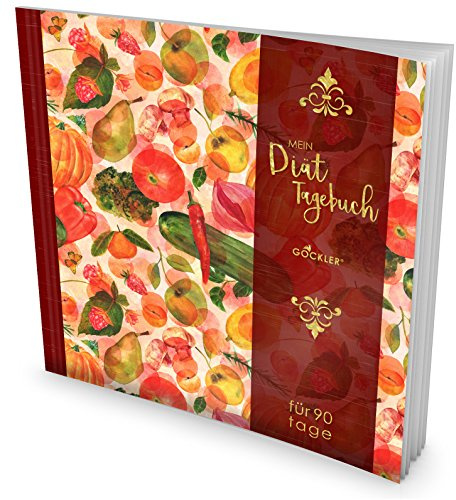 GOCKLER® Diät-Tagebuch: Das 90 Tage Abnehmtagebuch zum Ausfüllen • Professionell gestaltet, Softcover mit glänzendem Finish • Motiv „Vegetables“ • Ein Ernährungstagebuch zum Abnehmen