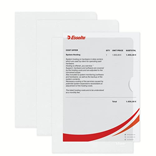 Esselte Sichthüllen-Set Standard Plus, 100 Stück, A5 Format, Farblos mit matter Oberfläche, 0,115 mm PP-Folie, 54850