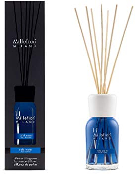 Millefiori 7MDCW Cold Water Raumduft Diffuser 100 ml Natural inklusive hochwertiger Balsaholzstäbchen, Plastik, Blau, 6.8 x 25.8 x 6.6 cm