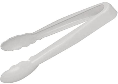 Vogue Tong White - 300mm 12 | Resilient construction prevents scratching, while the thumb grip ensures comfortable serving in busy commercial kitchens.