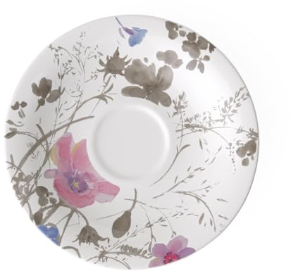 Villeroy & Boch Mariefleur Gris Basic Saucer, 19 cm, Premium Porcelain, White/Multicoloured