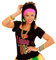 NET TOYS 80er Jahre Armbänder 18er Set Armreifen Armreif Hippie Multicolour Modeschmuck Armband Disco Mode Schmuck Kostüm Verkleidung Klamotten Kleidung Accessoires Karneval