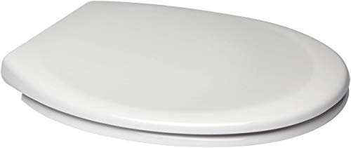 Euroshowers White One Seat Soft Close Toilet Seat with Top Fix/Blind Hole Fittings and ONE Button Quick Release