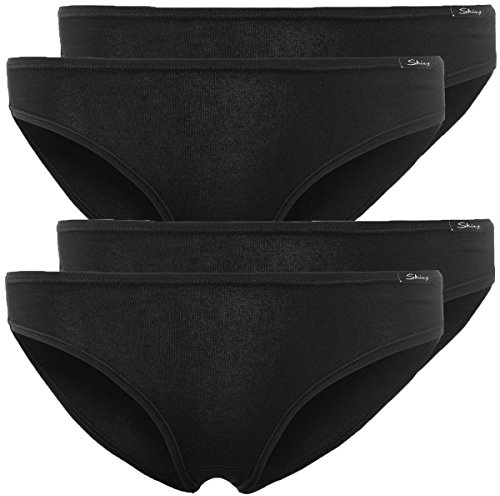 Skiny 4er Pack, Advantage Cotton Damen Rio Slip (40, Black)