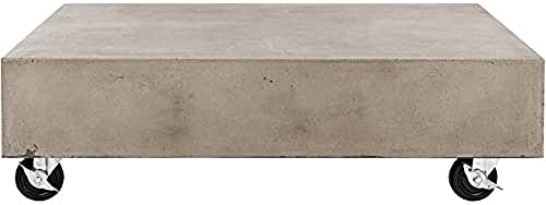 SAFAVIEH Modern Outdoor Cement Stool, in Dark Grey, 80 X 80 X 43.94