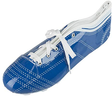 Idena 20083 - Schlamperetui in Schuhform mit Reißverschluss und Schnürsenkel, blau - weiß, ca. 23 x 7,5 x 8 cm, Schreibtisch-Organizer für Schreibwaren, Zeichen- und Büromaterialien