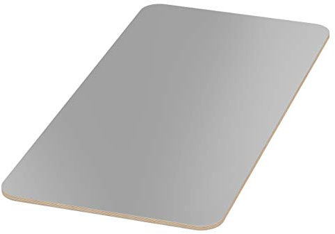 AUPROTEC 18mm Plateau de Table gris 1000 mm x 900 mm Contreplaqué revêtu en mélamine 40cm-200cm au choix Radius angulaire 100mm Panneau de Contreplaqué en Bouleau : rectangulaire 100x90 cm