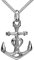 JEVELION Silber Kettenanhänger groß Anker Maritim 925 Sterlingsilber für Herren Mit Kette Länge 60 cm