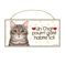 CHAT GRIS (59) Affiche Decoration Murale. Panneau Bois. Inscription avec votre animal préféré. Panneau Decoratif en Bois pour votre maison. Pancarte avec un chat.